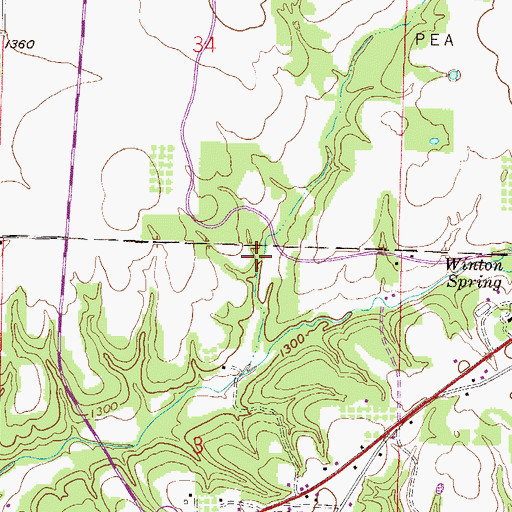 Topographic Map of Pea Ridge Mill (historical), AR
