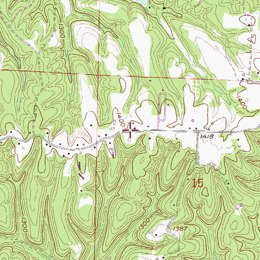 Topographic Map of Pleasant Ridge, AR
