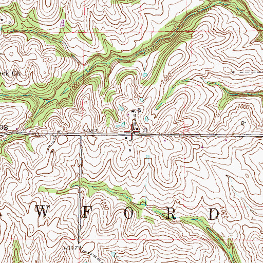 Topographic Map of Halleck, MO