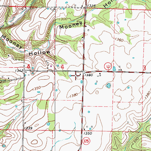 Topographic Map of Pembina Post Office (historical), MO