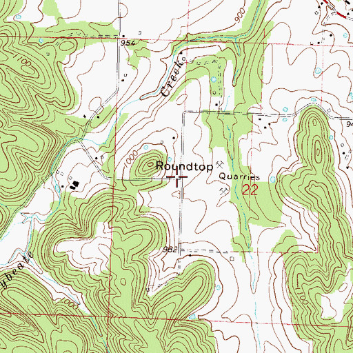 Topographic Map of Round Top (historical), AR
