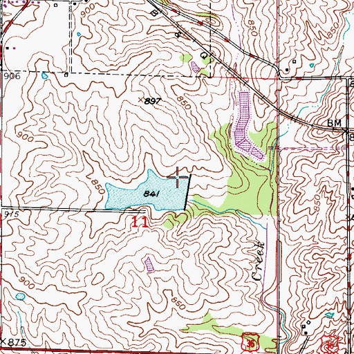 Topographic Map of Bucklin City Lake Dam, MO