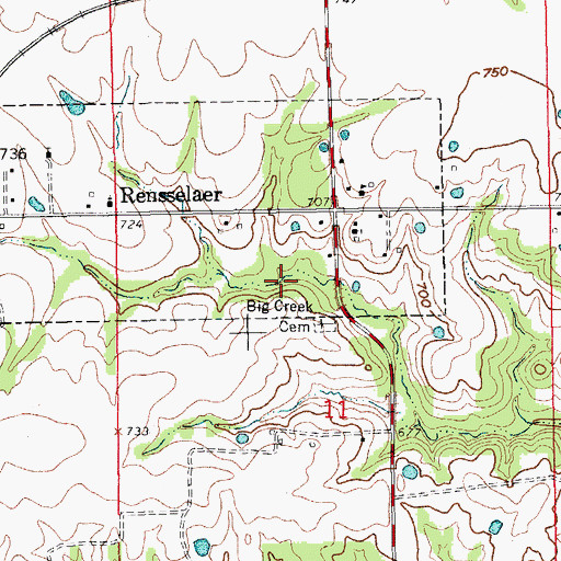 Topographic Map of Lake Hannibal, MO