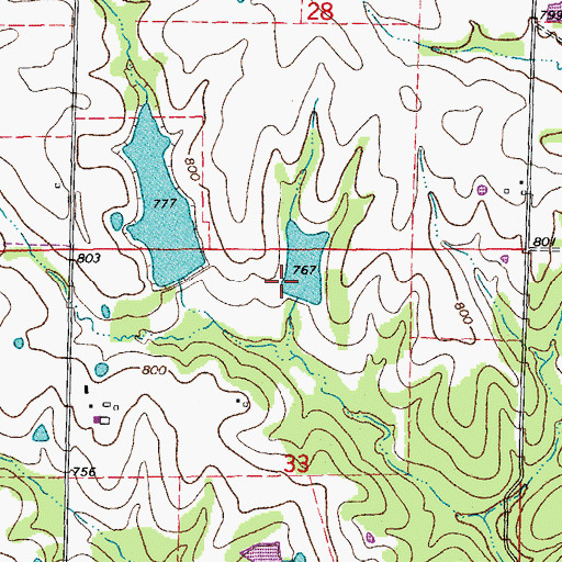 Topographic Map of G and G Cattle Company East Dam, MO
