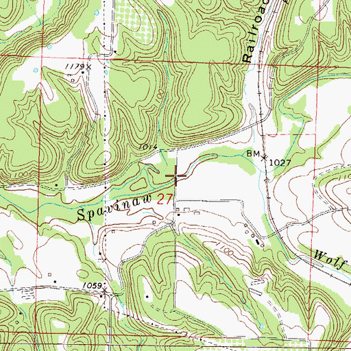 Topographic Map of Spavinaw Creek Bridge, AR