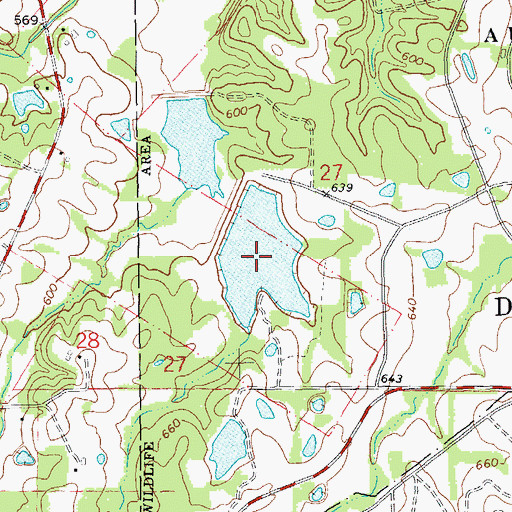 Topographic Map of August A Busch Lake Number 37, MO
