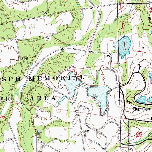 Topographic Map of August A Busch Lake Number 7 Dam, MO