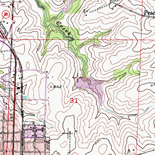 Topographic Map of Tabo Creek Watershed Dam F-24, MO