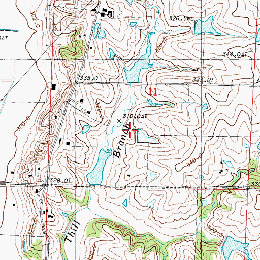 Topographic Map of 102 River Tributaries Watershed Number 21 Dam, MO