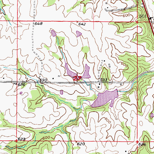 Topographic Map of Buck-Doe Run Watershed Lake Number 25, MO