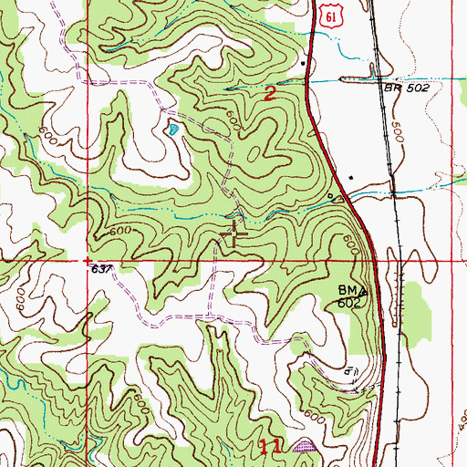 Topographic Map of Buck-Doe Run Creeks Watershed Lake Number 39, MO