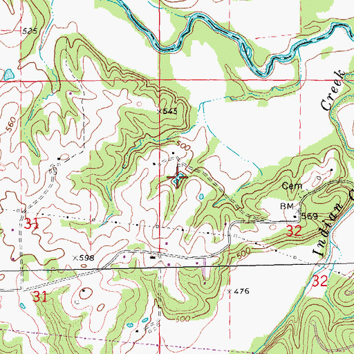 Topographic Map of Marie Cook Lake, MO