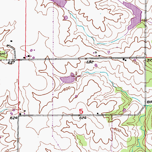 Topographic Map of Durgens Creek Watershed Number 23 Dam, MO
