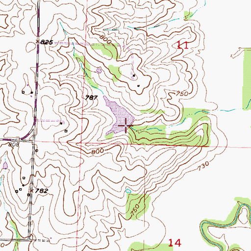 Topographic Map of Wellington-Napoleon Watershed Structure K-21 Dam, MO