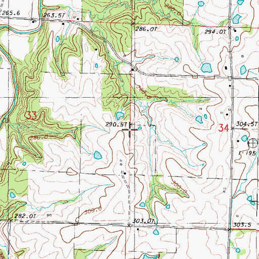 Topographic Map of A-39 Lake, MO