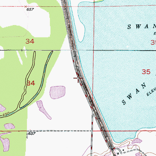 Topographic Map of Swan Lake Pool, MO