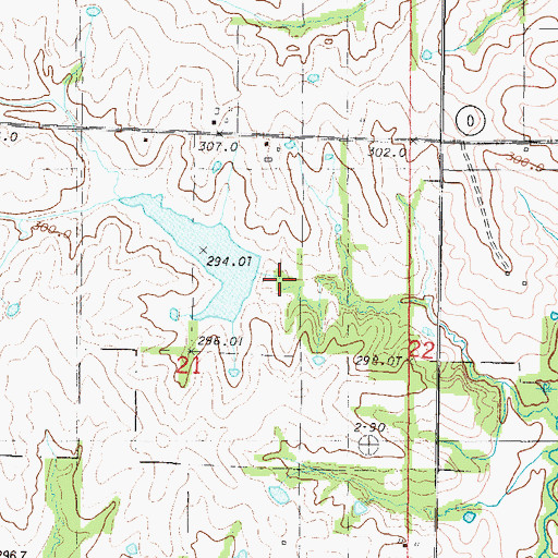 Topographic Map of Grindstone-Lost-Muddy Creek Watershed Dam B-22, MO