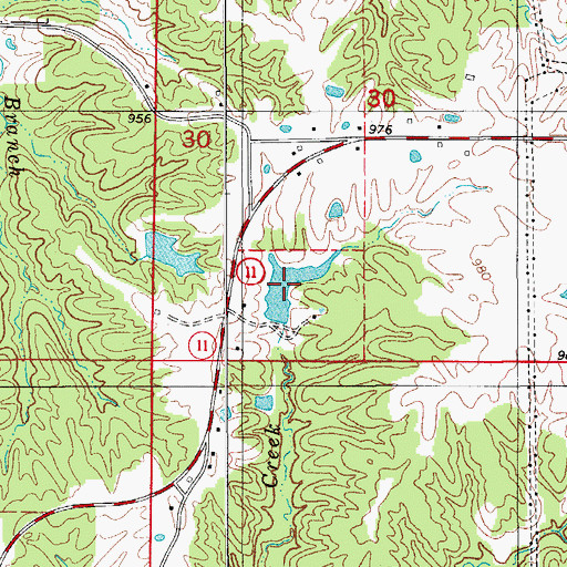 Topographic Map of Oak Lake, MO