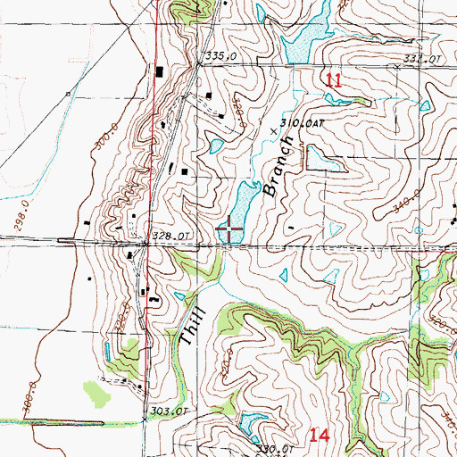 Topographic Map of 102 River Tributaries Watershed Number 18 Dam, MO