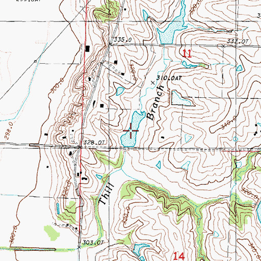 Topographic Map of 102 Watershed Number 18 Lake, MO
