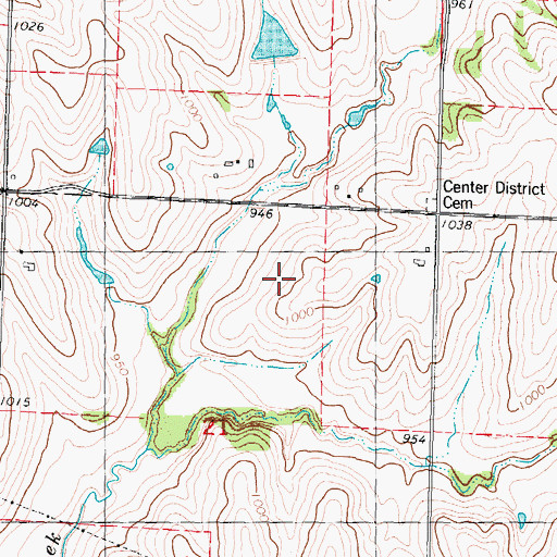 Topographic Map of Tenney-Hall Lake, MO