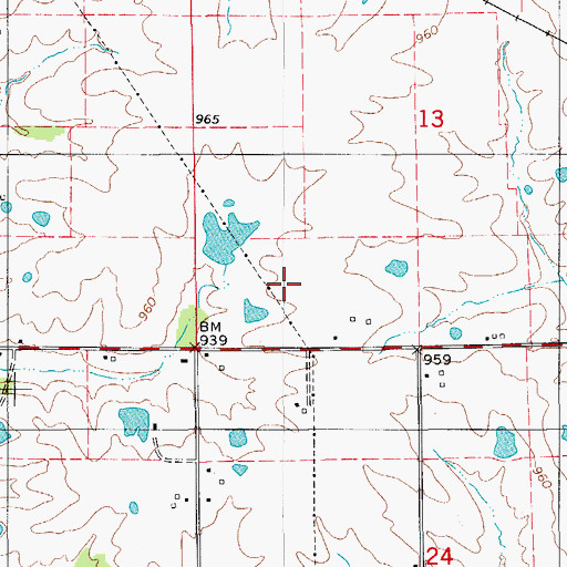 Topographic Map of Number 52 Dam, MO
