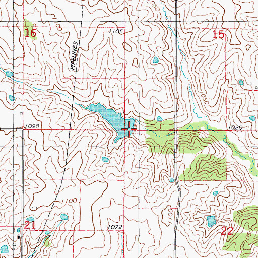 Topographic Map of East Fork Big Creek Watershed Dam A-38, MO