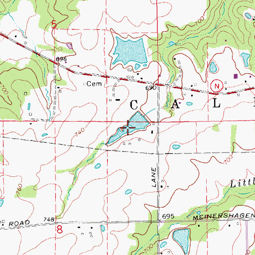 Topographic Map of Number 123 Reservoir, MO