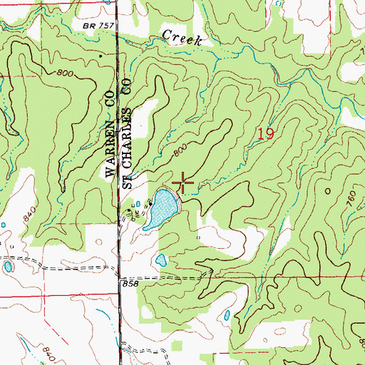 Topographic Map of Timber Lake Dam, MO