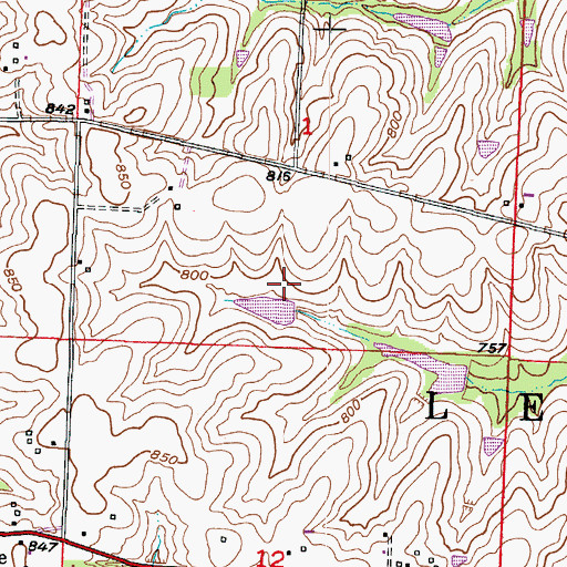 Topographic Map of Tabo Creek Watershed Structure D-23 Dam, MO