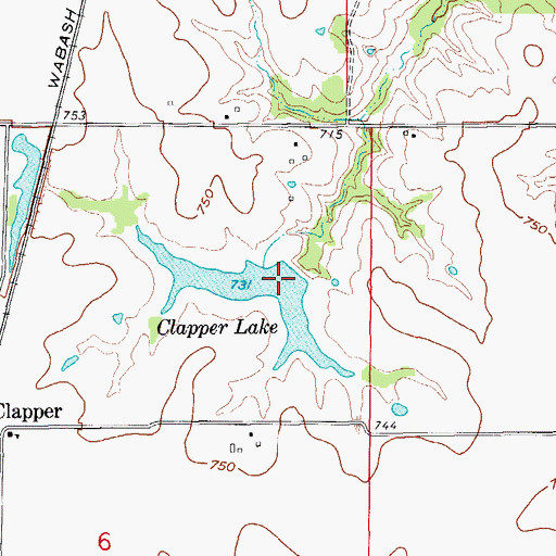 Topographic Map of Clapper Lake Dam, MO