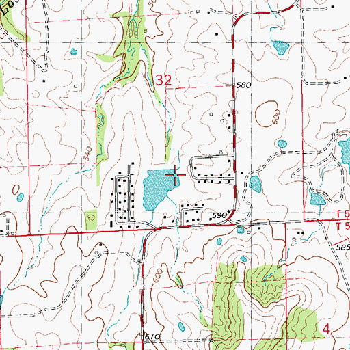 Topographic Map of Lost Creek Watershed Sediment Control Structure F-4 Dam, MO