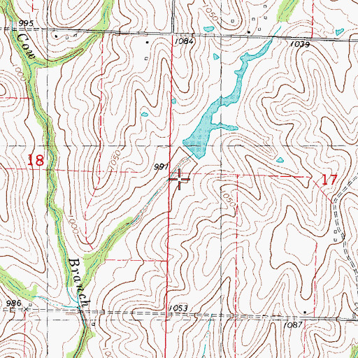 Topographic Map of Jeff Broady Lake, MO