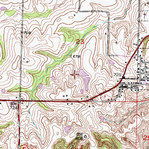 Topographic Map of Number 155 Dam, MO