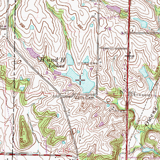 Topographic Map of H and H Lake, MO