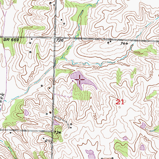 Topographic Map of Agee Lake, MO
