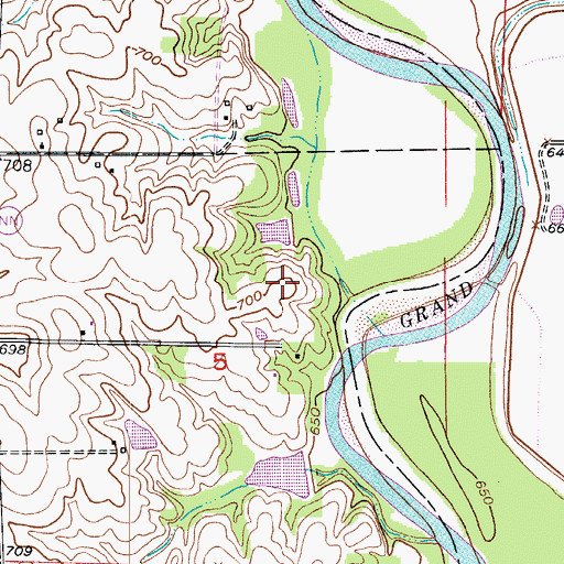 Topographic Map of Shull Lake South Cove Dam, MO