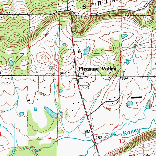 Topographic Map of Pleasant Valley School (historical), AR
