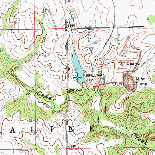Topographic Map of Central Stone County Dam, MO