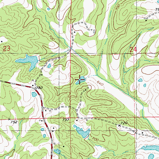 Topographic Map of McCane Lake, MO