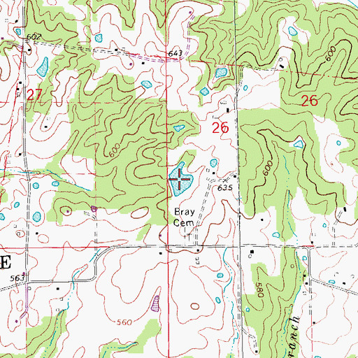 Topographic Map of Moore Lake, MO