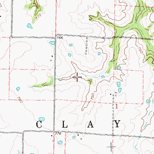 Topographic Map of Dye Lake Dam, MO