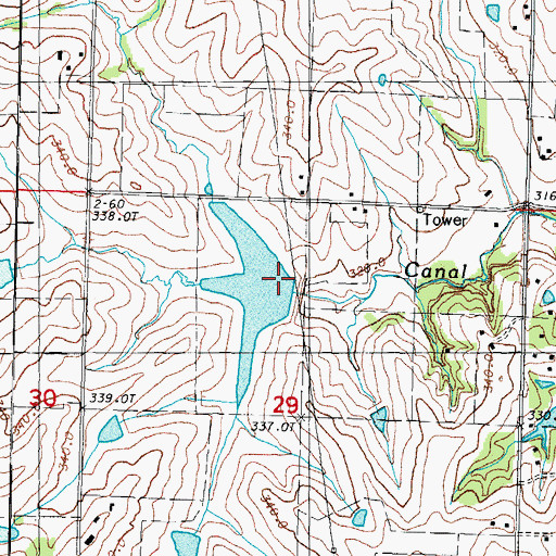 Topographic Map of 102 River Tributaries Watershed Dam C-5, MO