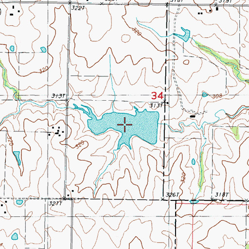 Topographic Map of Culver Lake, MO