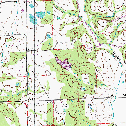 Topographic Map of Suter Lake, MO