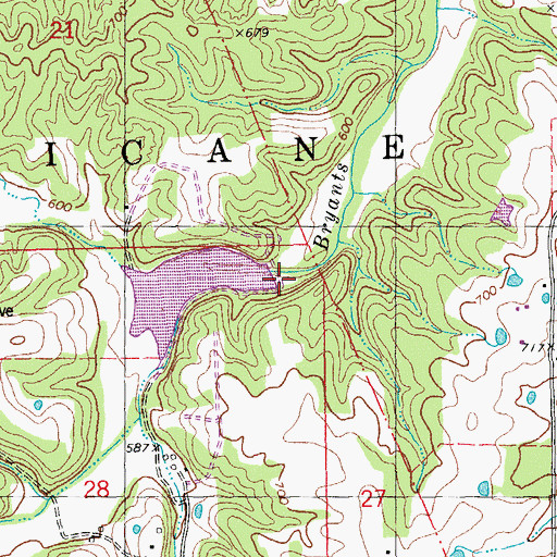 Topographic Map of Clarence Cannon Memorial Watershed Structure Number 1 Dam, MO