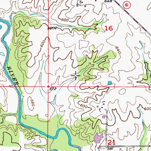Topographic Map of Clark Lake Dam, MO