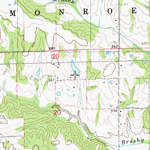 Topographic Map of Wendt Lake Dam, MO