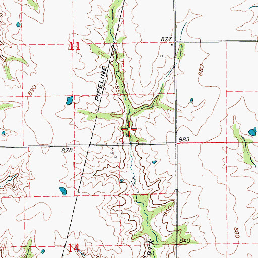 Topographic Map of Gelbach Farms Lake, MO