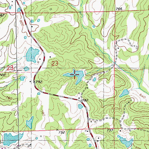 Topographic Map of Nelsens Lake, MO